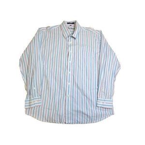 Alan Flusser Shirt Adult Extra Large Button Up Long Sleeve Striped‎ Cotton Mens